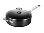 Le Creuset Toughened Nonstick PRO Sauté Pan w Glass Lid For Sale