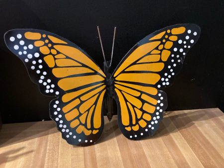 (*sold 10 19)Small Monarch Butterfly 16” x 12” - Metal Yard Art Online