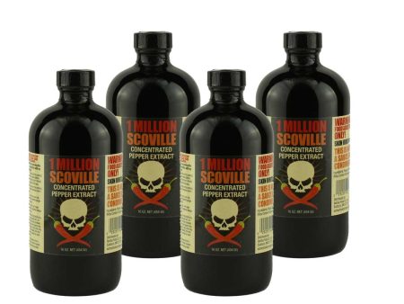 1 Million Scoville Pepper Extract 16oz - 4 Bottle Pack Hot on Sale