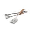 Outset Jackson Acacia Wood Grill Spatula & Locking Tongs Set on Sale