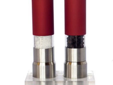 Spring Action Red Salt and Pepper Grinder Set For Discount