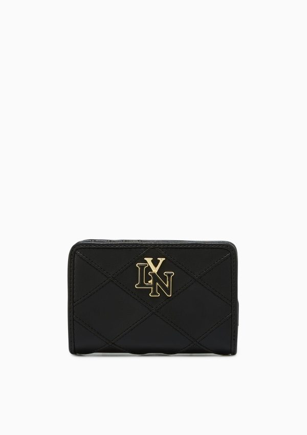 Camille Quilted Short Wallet Black Fashion