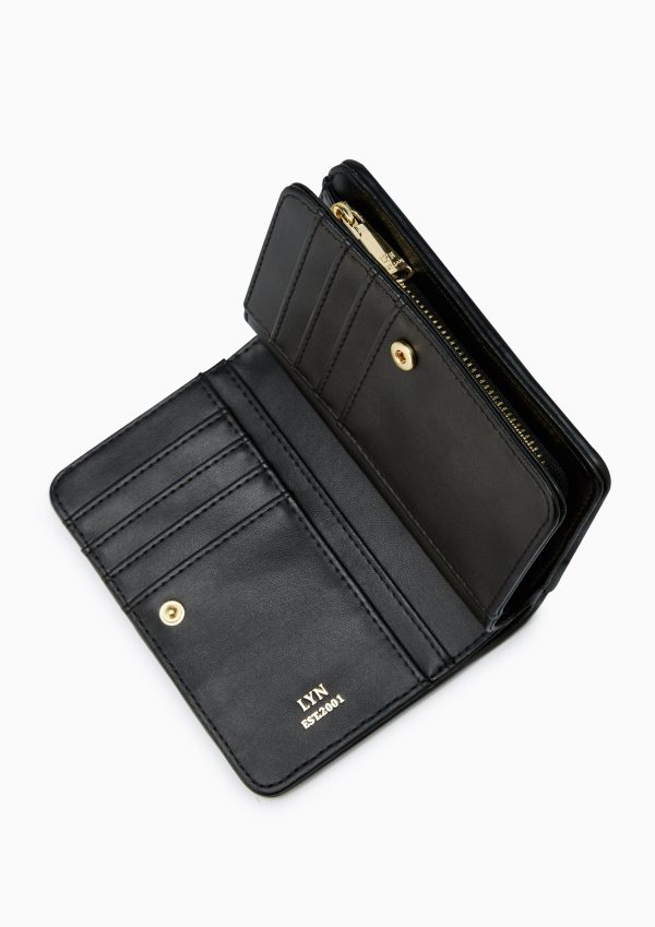 Camille Quilted Short Wallet Black Fashion