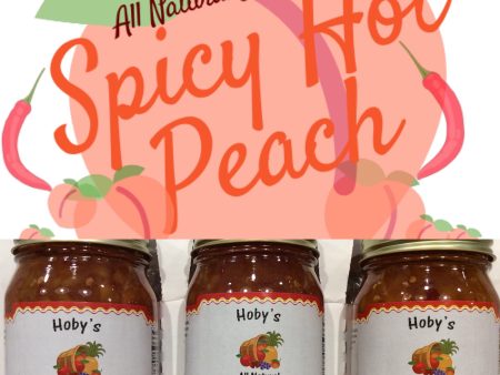 Spicy Hot Peach Jam 3-Pack  (All Natural ) (20oz. jars) For Sale