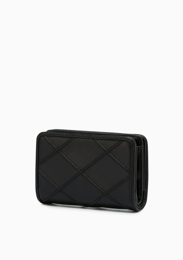 Camille Quilted Short Wallet Black Fashion