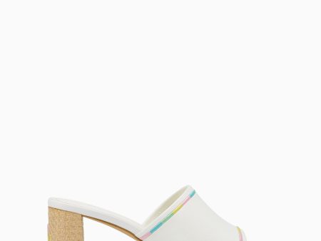 Luly Mid Heel Mules Ivory Discount