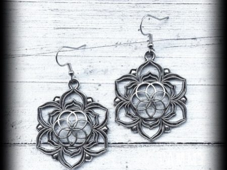 Flower of Life earrings-Sacred geometry-Mandala earrings on Sale