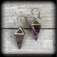 Amethyst earrings-Gemstone ear hangers Sale