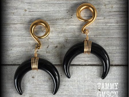 Artemis double horn gauged earrings Fashion