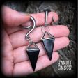 Black obsidian gauged earrings Sale