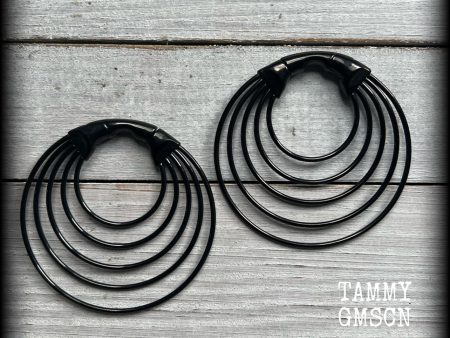 Tunnel hoops-Geometric gauged earrings-Hoop clickers For Discount