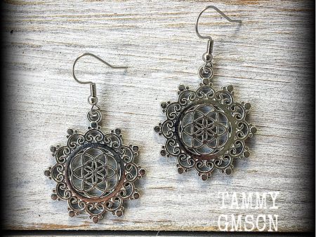 Flower of Life earrings-Sacred geometry jewelry Hot on Sale