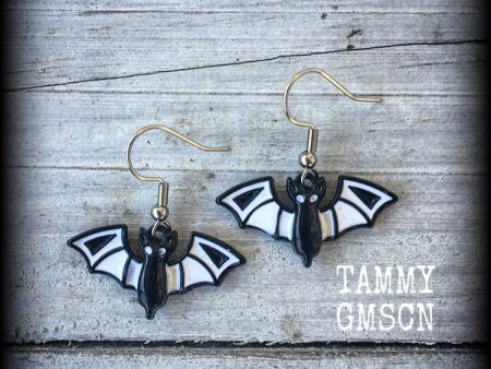 Spooky cute black bat earrings-Halloween earrings on Sale