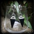 Black obsidian gauged earrings Sale