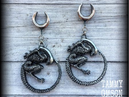 Xenomorph ear weights-Sci fi alien earrings on Sale