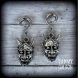 Hannya Mask gauged earrings For Discount