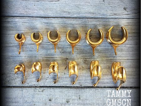 DIY Gold cradle hooks for stretched ears Fashion