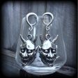 Hannya Mask gauged earrings For Discount