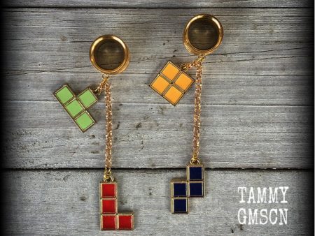 Tetris tunnel earrings-Tunnel dangles Online Sale