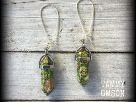 Green ocean jasper earrings Online