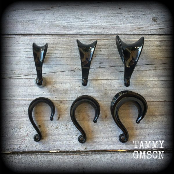 DIY Black saddle hooks for stretched lobes Hot on Sale