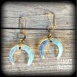 Opalite earrings-Double horn gemstone earrings Fashion