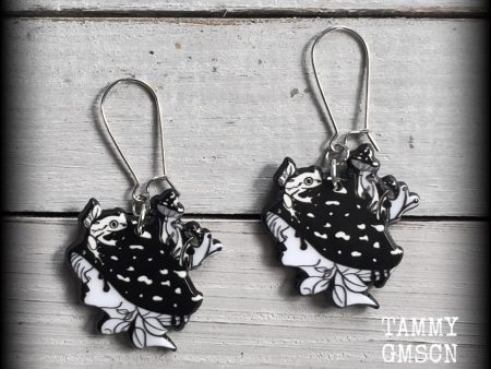 Mushroom girl earrings-Cottagecore jewelry Online Hot Sale